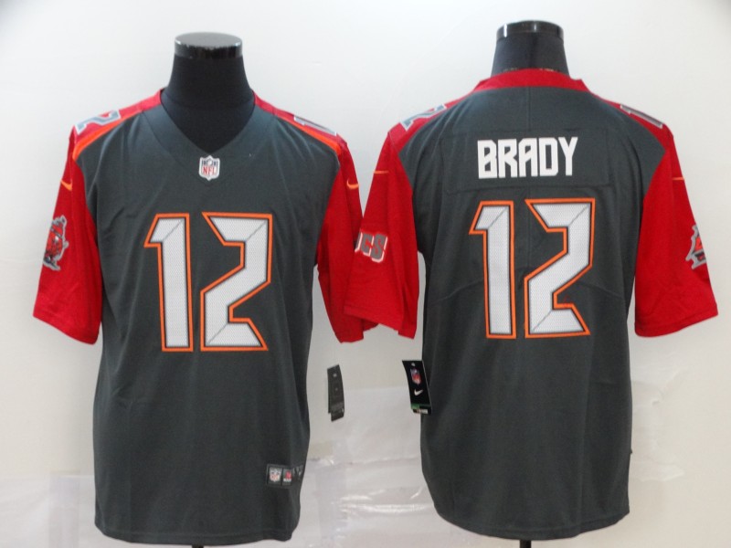 Men's Tampa Bay Buccaneers #12 Tom Brady 2020 Grey Vapor Untouchable Stitched NFL Jersey