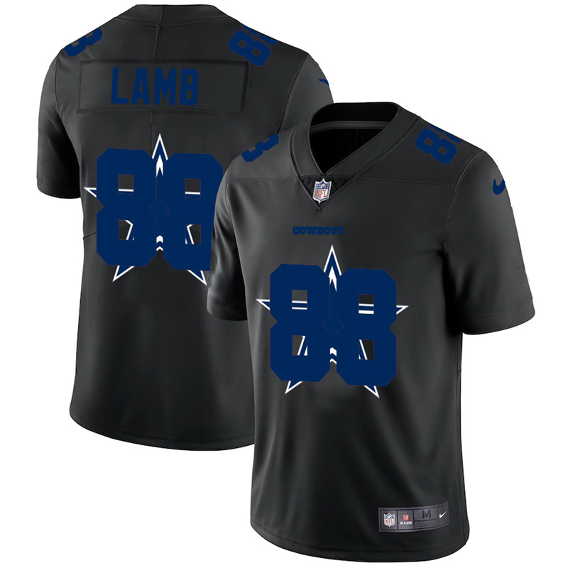 Men's Dallas Cowboys #88 CeeDee Lamb Black Shadow Logo Limited Stitched NFL Jersey