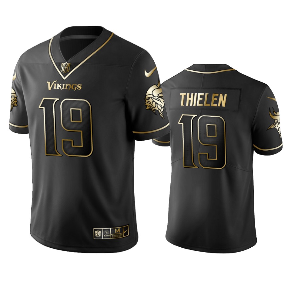 Men's Minnesota Vikings #19 Adam Thielen Black 2019 Golden Edition Limited Stitched NFL Jersey