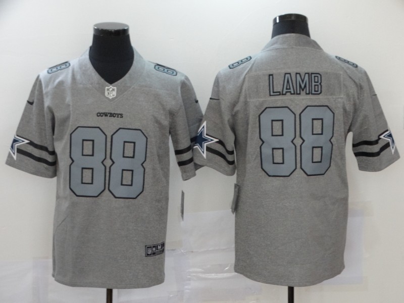 Men's Dallas Cowboys #88 CeeDee Lamb Grey Stitched NFL Jersey