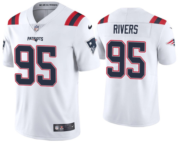 Men's New England Patriots #95 Derek Rivers 2020 White Vapor Untouchable Limited Stitched NFL Jersey