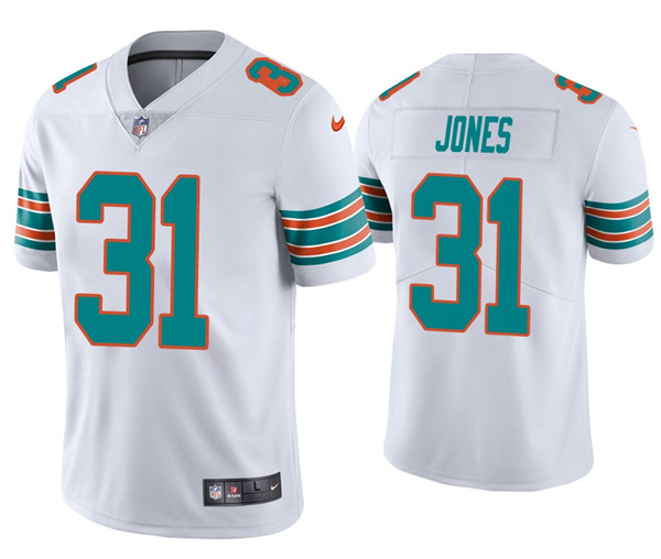 Men's Miami Dolphins #31 Byron Jones 2020 White Vapor Limited Stitched ...