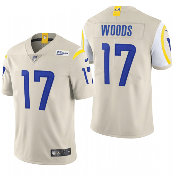 Men's Los Angeles Rams #17 Robert Woods 2020 Bone Vapor Limited Stitched NFL Jersey