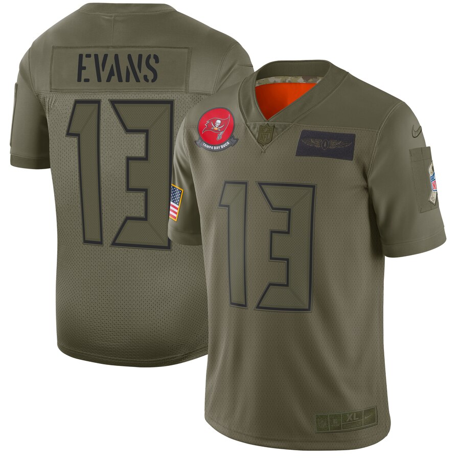 Men's Tampa Bay Buccaneers #13 Mike Evans 2019 Camo Salute To Service Limited Stitched NFL Jersey.