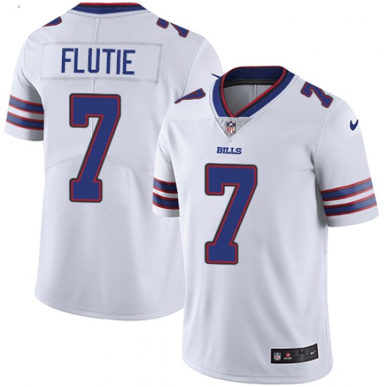 Men's Buffalo Bills #7 Doug Flutie White Vapor Untouchable Limited Stitched NFL Jersey