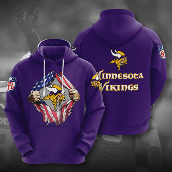Men's Minnesota Vikings Purple 3D Trending T-Shirt NFL Hoodie