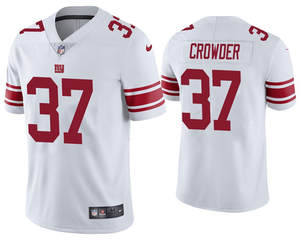Men's New York Giants #37 Tae Crowder 2020 White Vapor Untouchable Limited Stitched Jersey