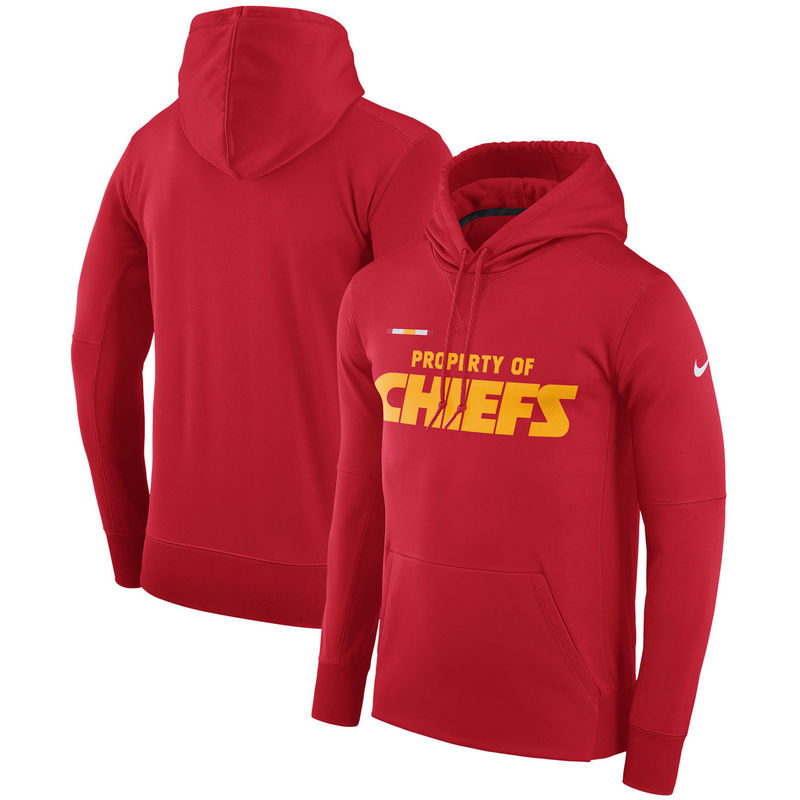 Men's Kansas City Chiefs Nike Red Sideline Property Of Performance Pullover Hoodie