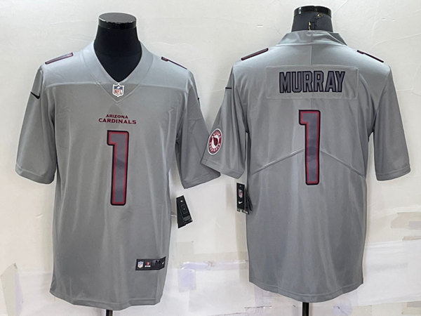 Men's Arizona Cardinals #1 Kyler Murray Gray With Patch Atmosphere Fashion Stitched Jersey