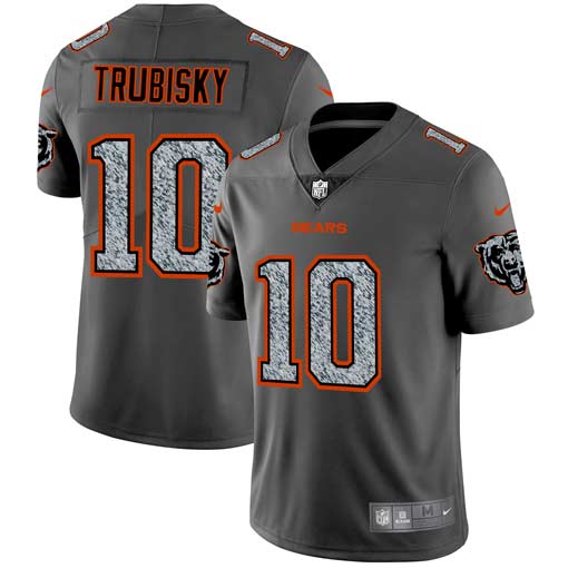 Men's Chicago Bears #10 Mitchell Trubisky 2019 Gray Fashion Static Limited Stitched NFL Jersey