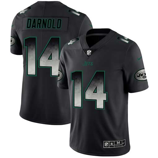 Men's New York Jets #14 Sam Darnold Black 2019 Smoke Fashion Limited Stitched NFL Jersey