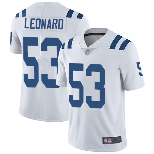 Men's Indianapolis Colts #53 Darius Leonard Royal White Vapor Untouchable Limited Stitched NFL Jersey
