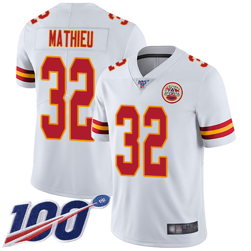 Men's Kansas City Chiefs #32 Tyrann Mathieu White 2019 100th Season Vapor Untouchable Limited Stitched NFL Jersey