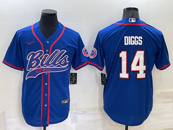 Men's Buffalo Bills #14 Stefon Diggs Royal Cool Base Stitched Baseball Jersey