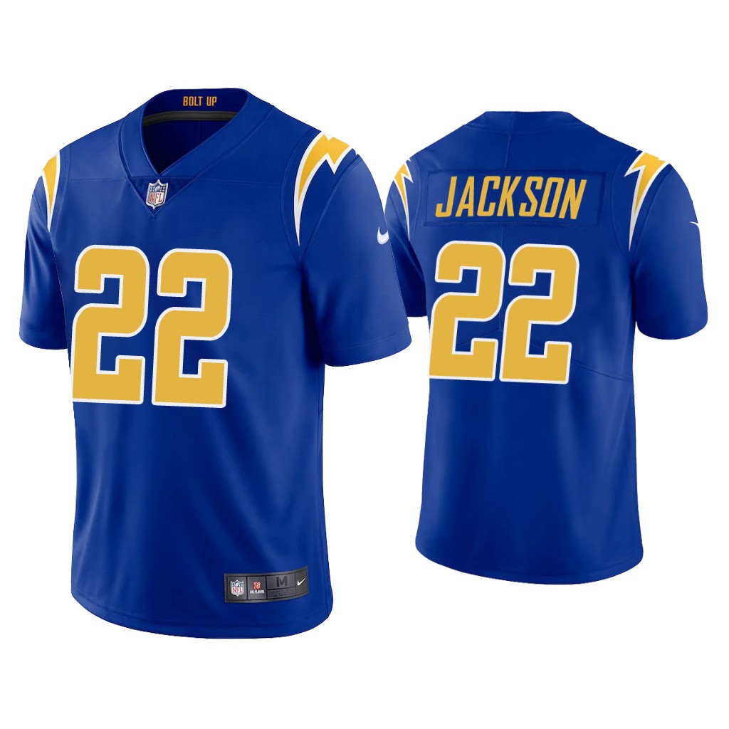Men's Los Angeles Chargers #22 Justin Jackson 2020 Royal Vapor Untouchable Limited Stitched Jersey