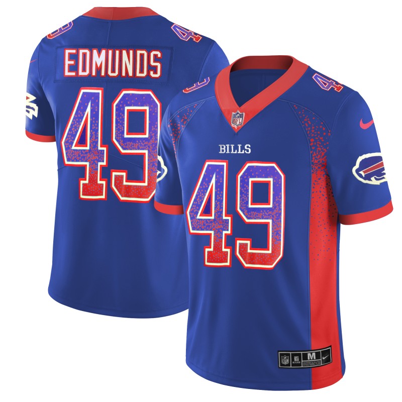 Men's Bills #49 Tremaine Edmunds Blue 2018 Drift Fashion Color Rush Limited Stitched NFL Jersey