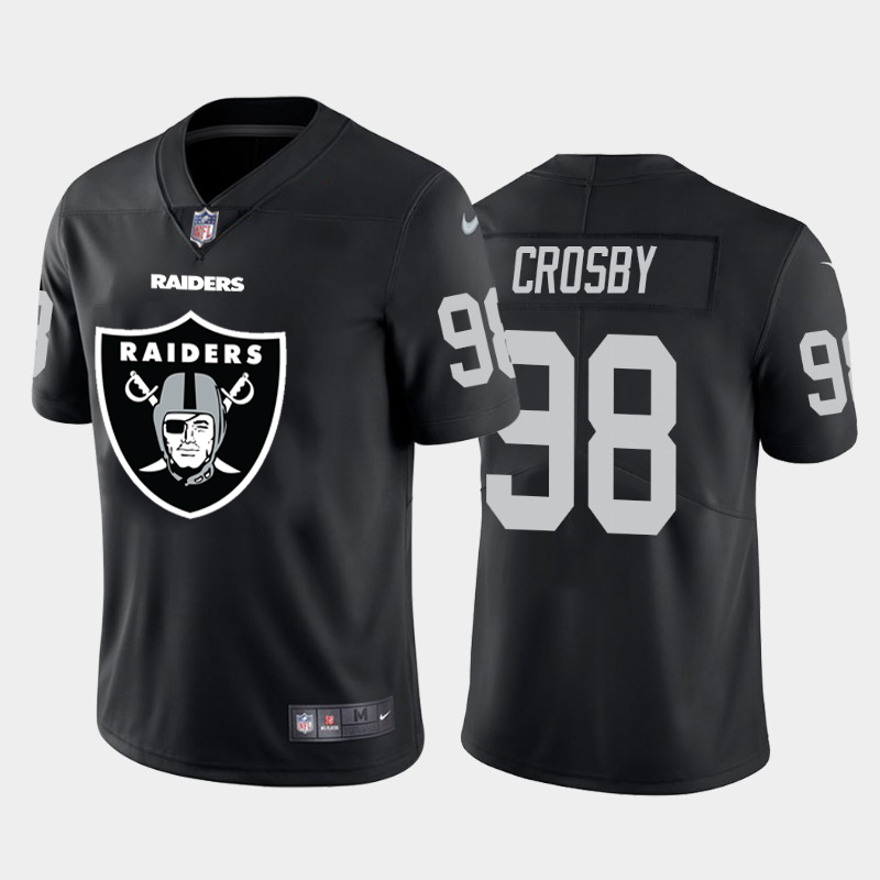 Men's Oakland Raiders #98 Maxx Crosby Black 2020 Team Big Logo Limited Stitched NFL Jersey