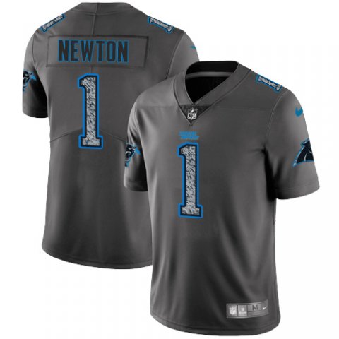 Men's Carolina Panthers #1 Cam Newton 2019 Gray Fashion Static Limited Stitched NFL Jersey
