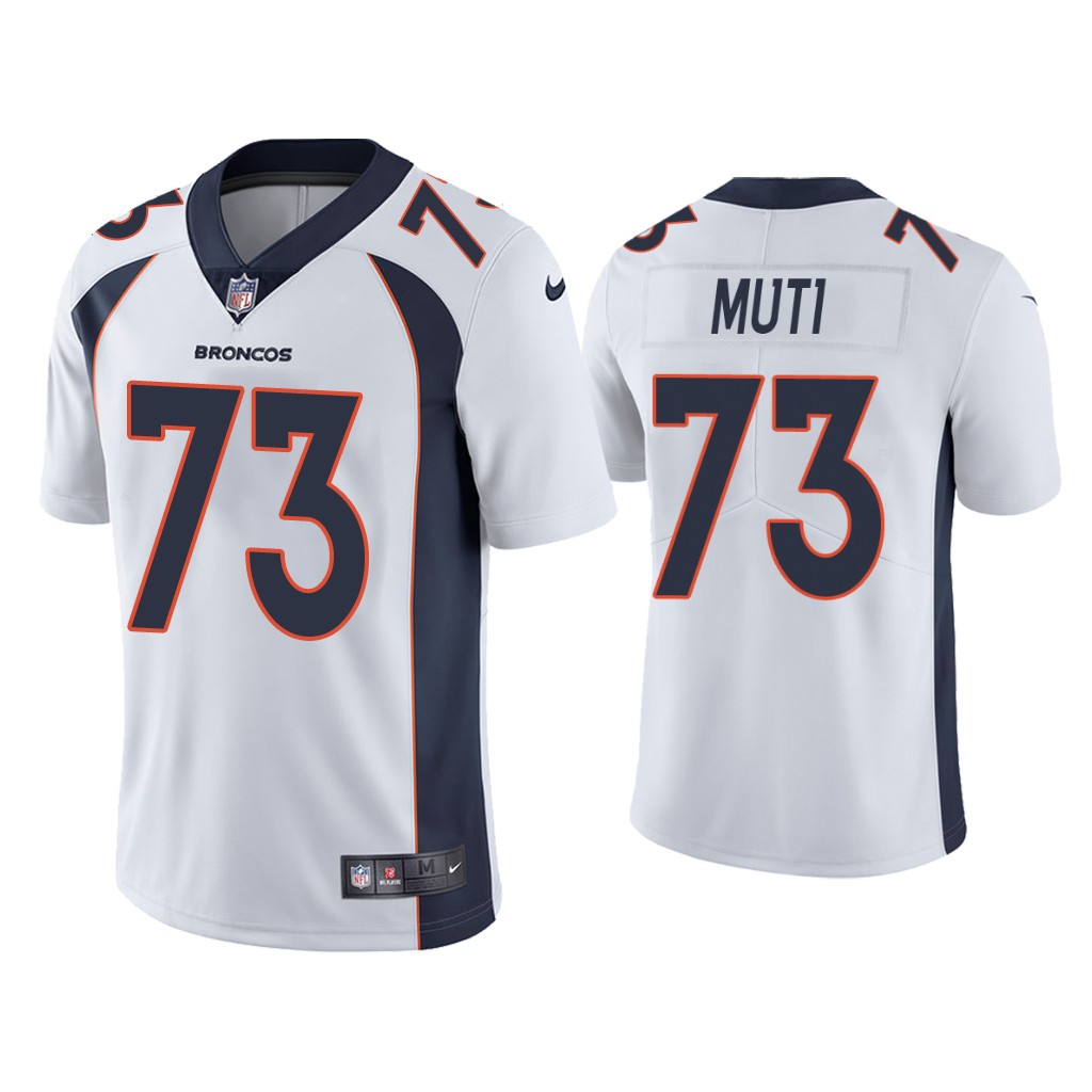 Men's Denver Broncos #73 Netane Muti White Vapor Untouchable Limited Stitched Jersey