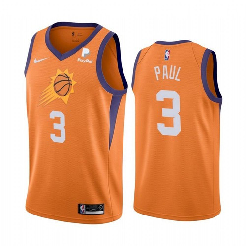 Men's Phoenix Suns #3 Chris Paul Orange Statement Edition Stitched NBA Jersey