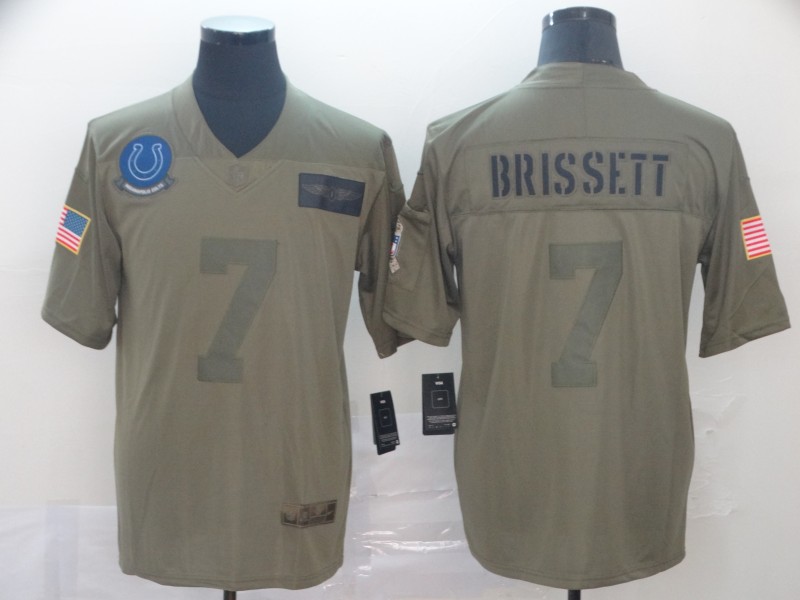 Men's Indianapolis Colts #7 Jacoby Brissett 2019 Camo Salute To Service Limited Stitched NFL Jersey