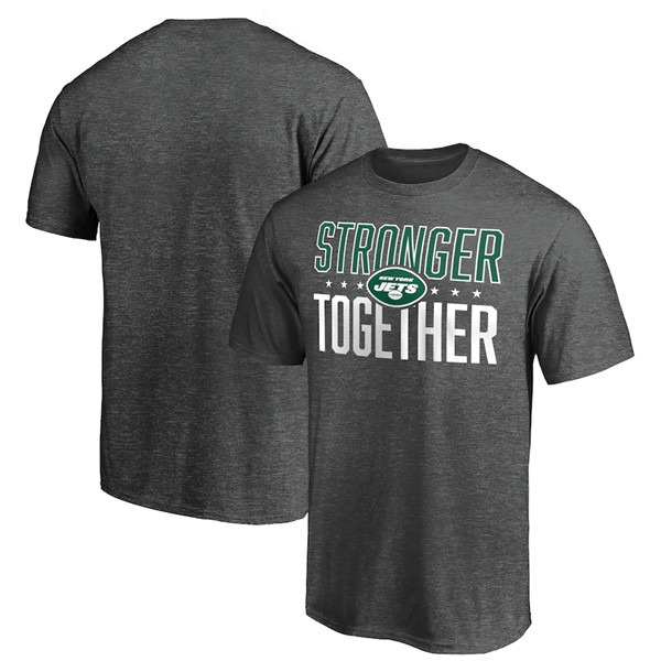 Men's New York Jets Heather Charcoal Stronger Together T-Shirt