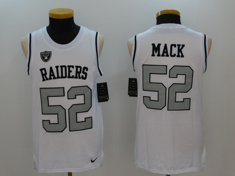 Men's Nike Oakland Raiders #52 Khalil Mack White Stitched NFL Limited Tank Top Jersey