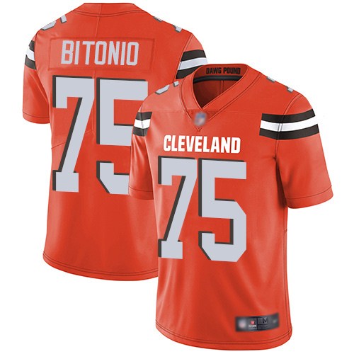 Men's Cleveland Browns #75 Joel Bitonio Orange Vapor Untouchable Limited Stitched NFL Jersey