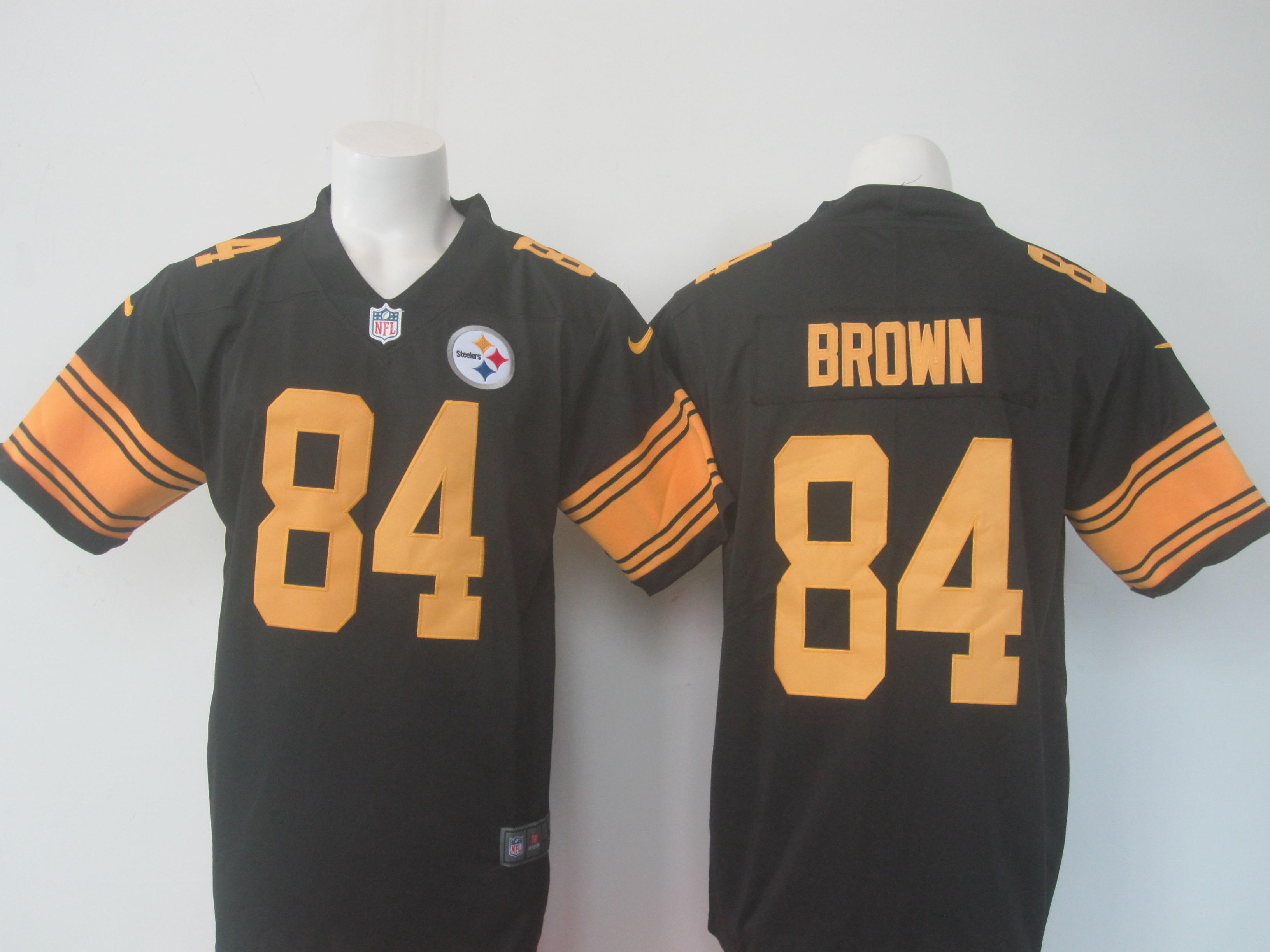 Men's Nike Steelers #84 Antonio Brown Black Limited Rush Stitched NFL Jersey