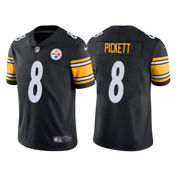 Men's Pittsburgh Steelers #8 Kenny Pickett 2022 Black Vapor Untouchable Limited Stitched Jersey