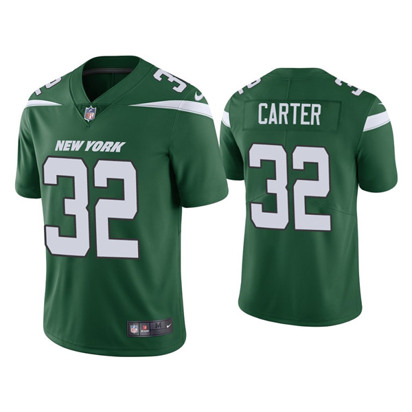 Men's New York Jets #32 Michael Carter 2021 Green Vapor Untouchable Limited Stitched Jersey