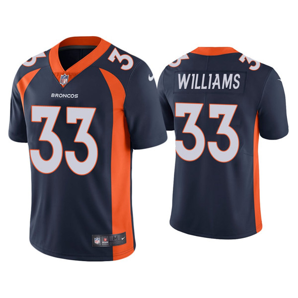 Men's Denver Broncos #33 Javonte Williams Navy Vapor Untouchable Limited Stitched Jersey