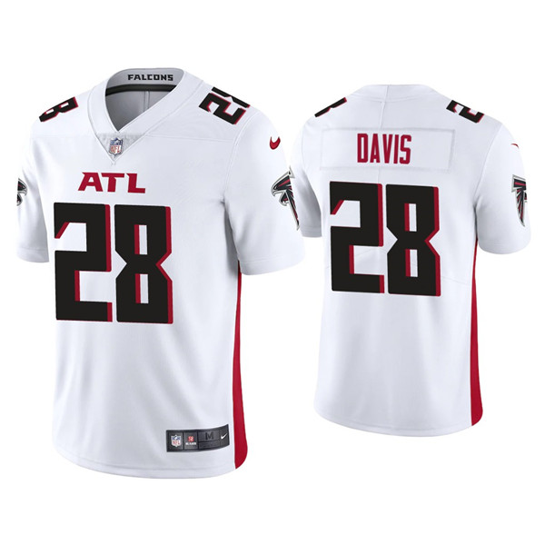 Men's Atlanta Falcons #28 Mike Davis White Vapor Untouchable Limited Stitched Jersey