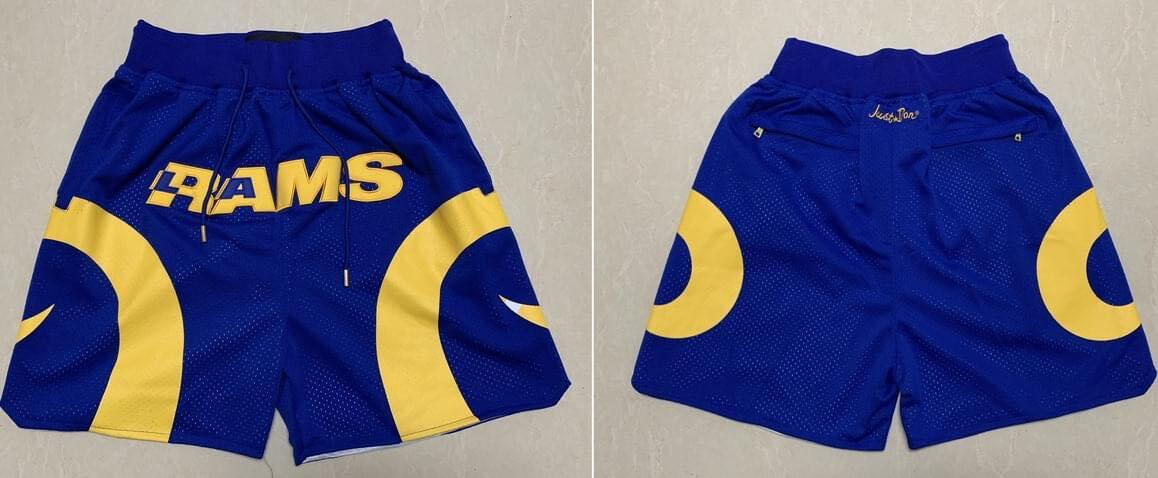 Men's Los Angeles Rams Blue Shorts (Run Small)