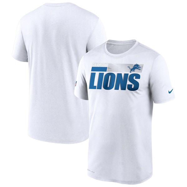 Men's Detroit Lions 2020 White Sideline Impact Legend Performance NFL T-Shirt