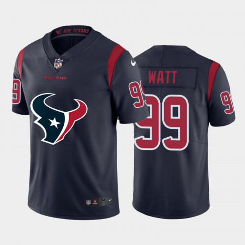 Men's Houston Texans #99 J.J. Watt Navy 2020 Team Big Logo Limited Stitched NFL Jersey