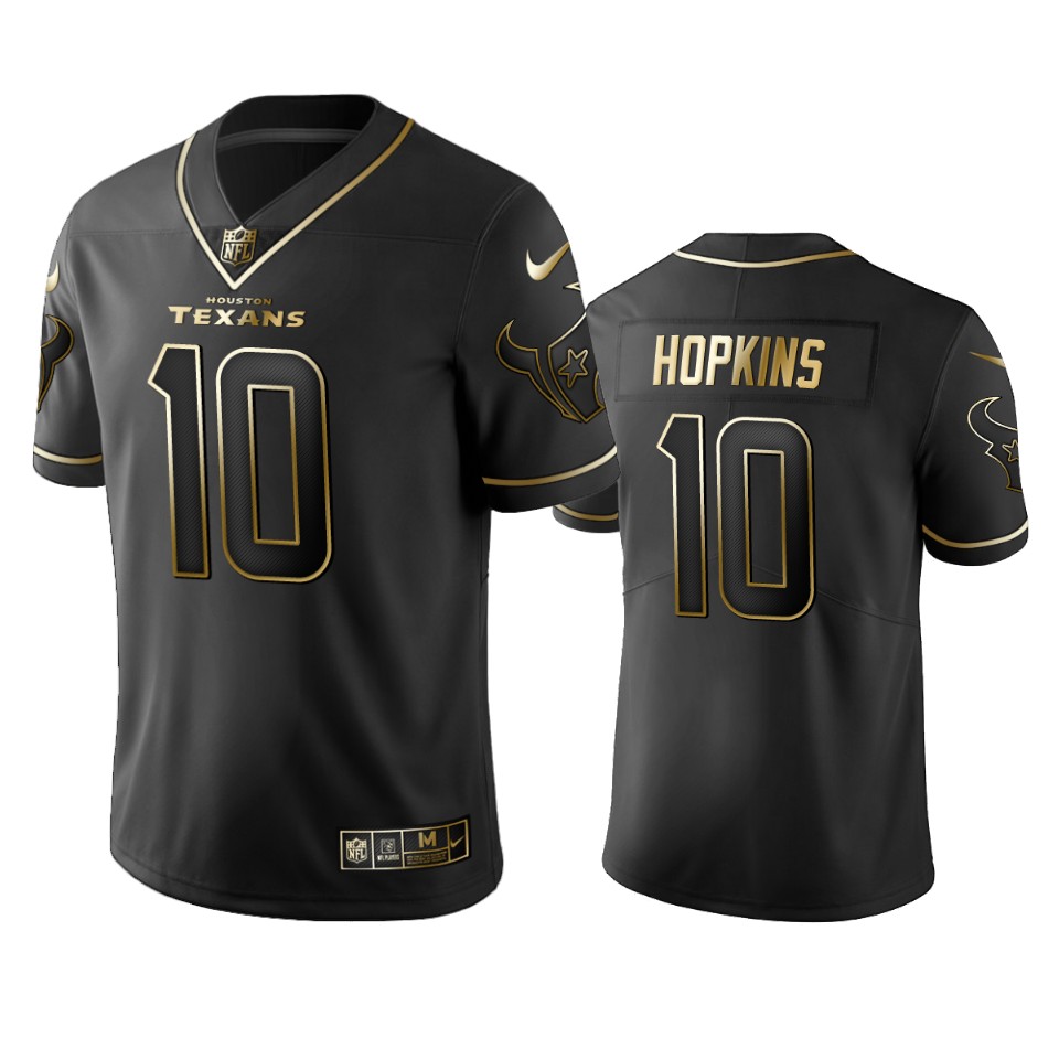 Men's Houston Texans #10 DeAndre Hopkins Black 2019 Golden Edition Limited Stitched NFL Jersey