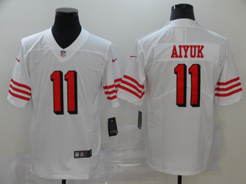 Men's San Francisco 49ers #11 Brandon Aiyuk White 2020 Vapor Limited Stitched NFL Jersey