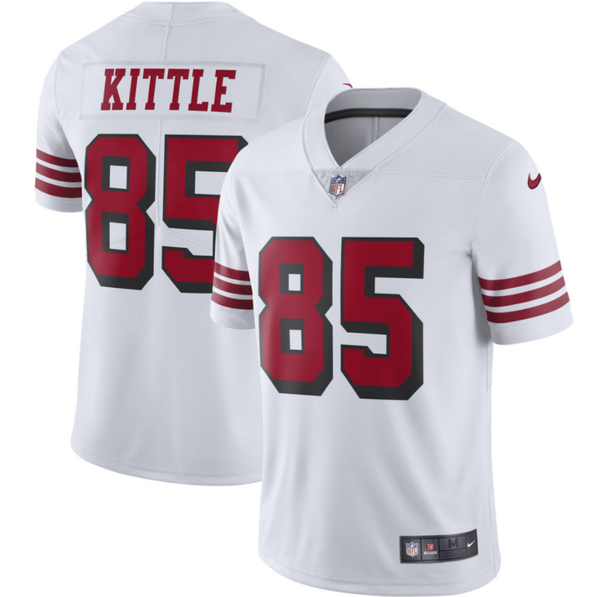 Men's San Francisco 49ers #85 George Kittle White Vapor Untouchable Limited Stitched NFL Jersey (Check description if you want Women or Youth size)