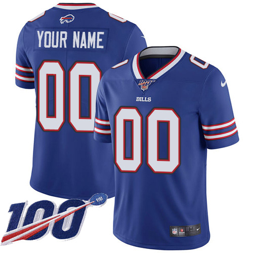 Men's Bills 100th Season ACTIVE PLAYER Blue Vapor Untouchable Limited Stitched NFL Jersey