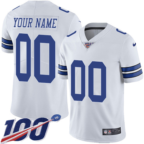 Men's Cowboys 100th Season ACTIVE PLAYER White Vapor Untouchable Limited Stitched NFL Jersey