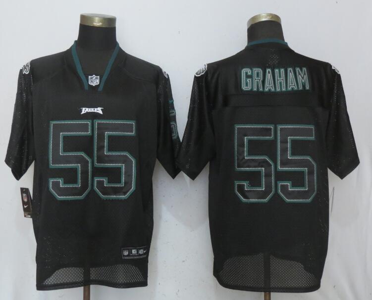 Men's Philadelphia Eagles #55 Brandon Graham Black Lights Out Elite Stitched NFL Jersey