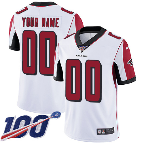 Men's Falcons 100th Season ACTIVE PLAYER White Vapor Untouchable Limited Stitched NFL Jersey.