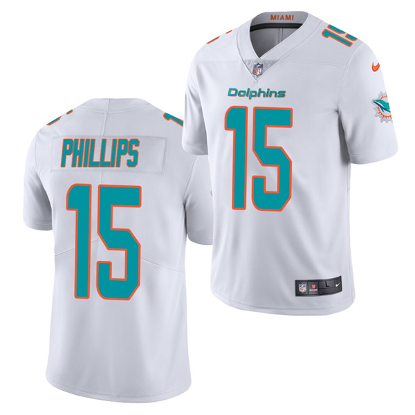 Men's Miami Dolphins #15 Jaelan Phillips White 2021 Vapor Untouchable Limited Stitched NFL Jersey (Check description if you want Women or Youth size)