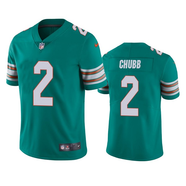 Men's Miami Dolphins #2 Bradley Chubb Aqua Color Rush Limited Stitched Football Jersey
