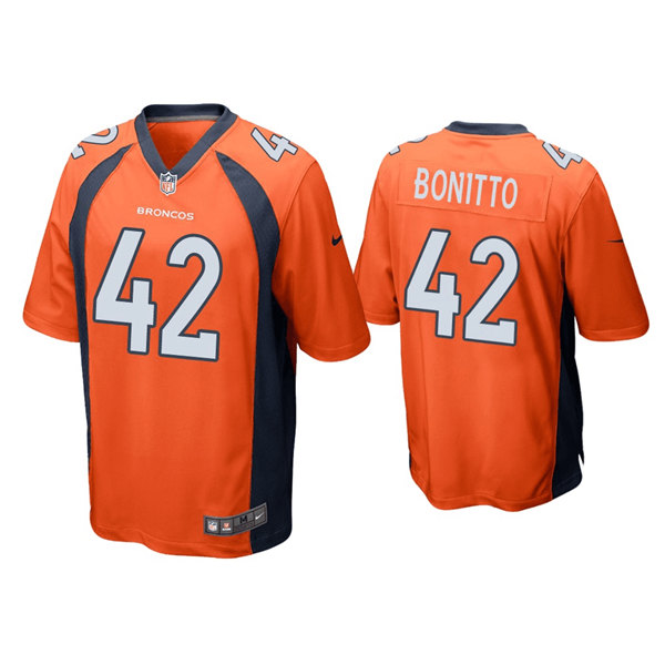 Men's Denver Broncos #42 Nik Bonitto Orange Game Stitched Jersey