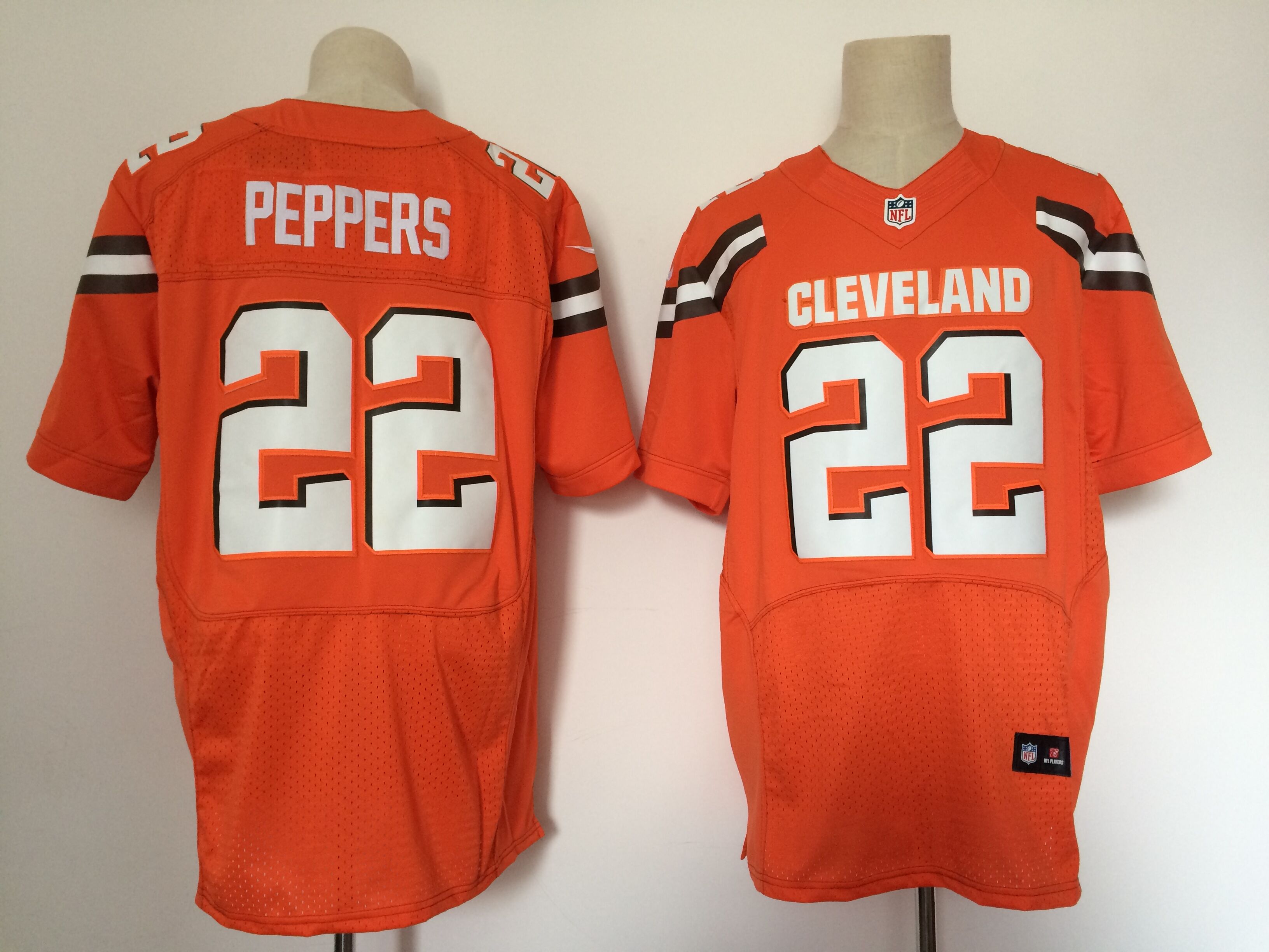 Men's Nike Cleveland Browns #22 Jabrill Peppers Orange Alternate Stitched NFL New Elite Jersey