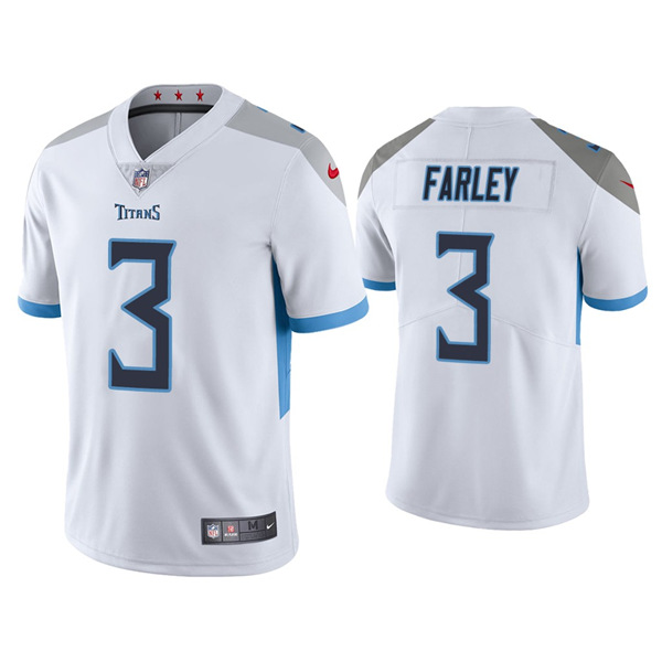 Men's Tennessee Titans #3 Caleb Farley White 2021 NFL Draft Vapor Untouchable Stitched NFL Jersey