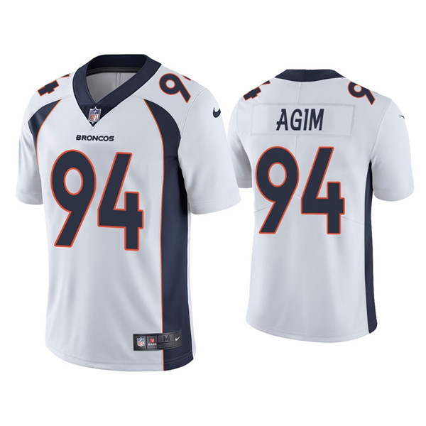 Men's Denver Broncos #94 McTelvin Agim White Vapor Untouchable Limited Stitched Jersey