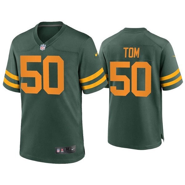 Men's Green Bay Packers #50 Zach Tom Green Stitched Football Jersey